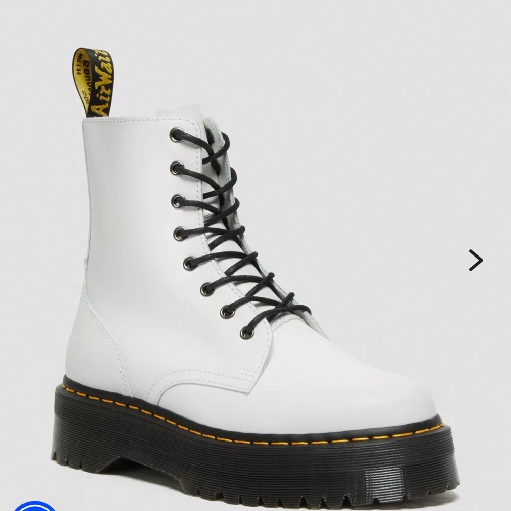 Dr. Martens Jadon White Leather Platform Boot